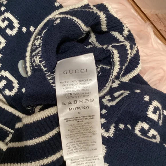 GUCCI GG Navy/Cream Cardigan Sweater NWT Auth - Picture 13 of 13